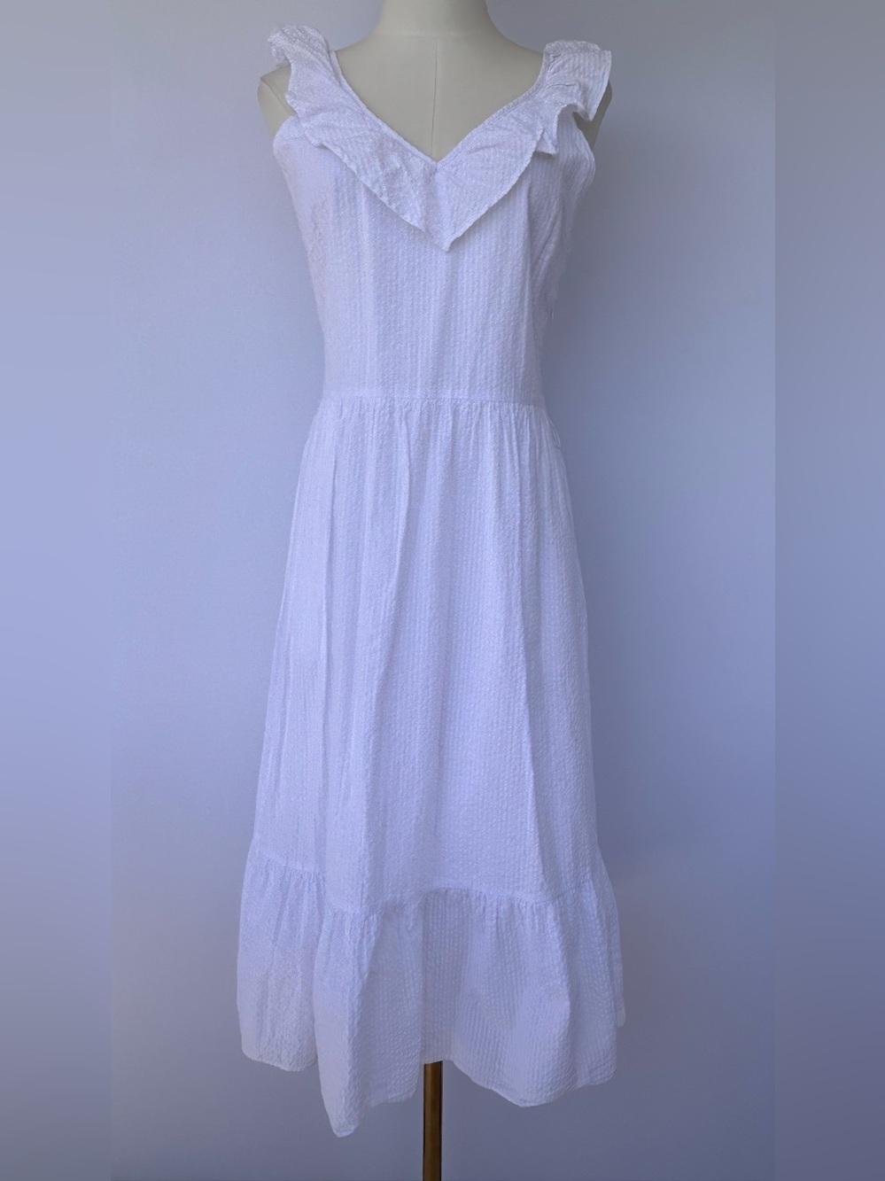 Vineyard Vines x Target Women’s White Seersucker Midi Dress Size Medium